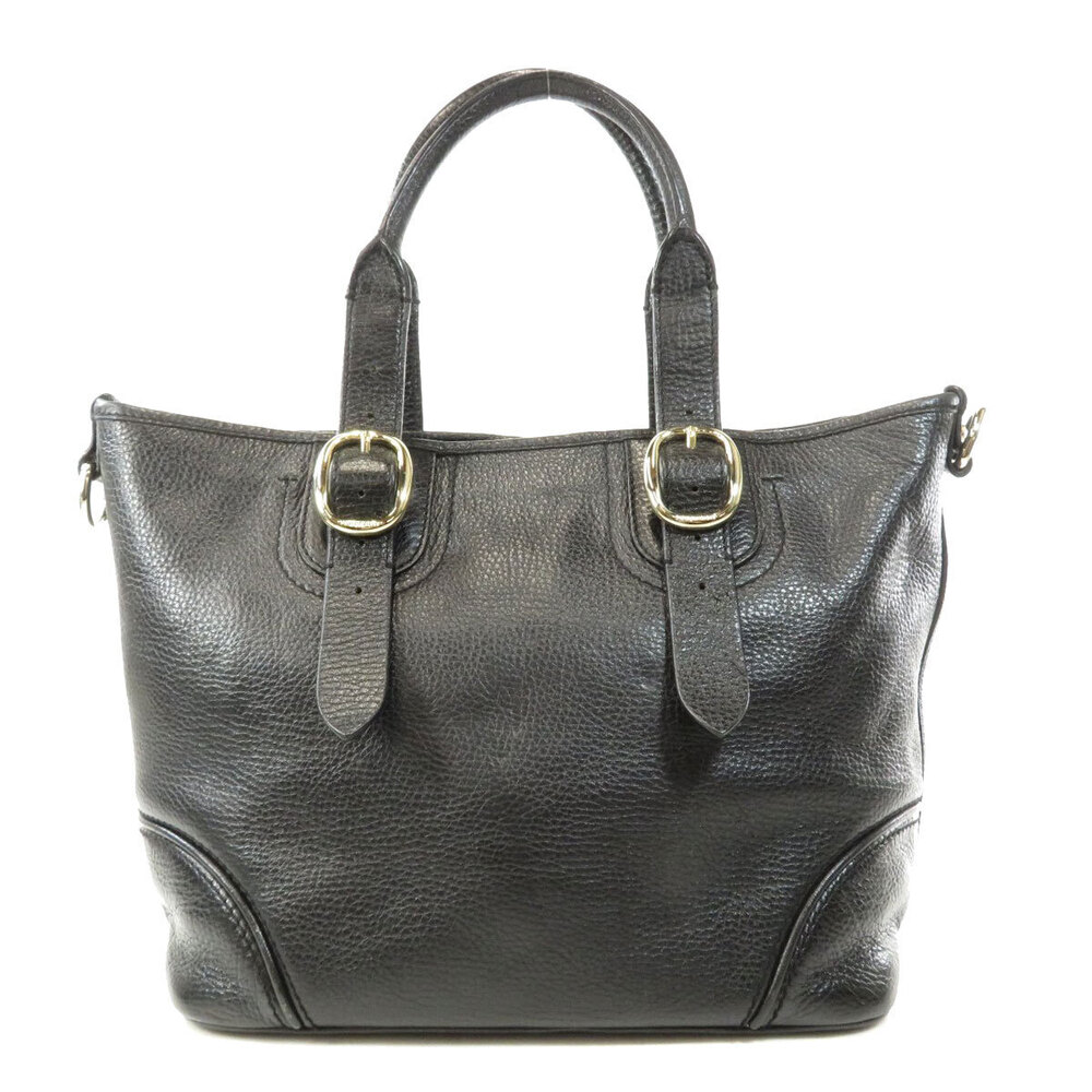 Burberry bag leather motif logo tote